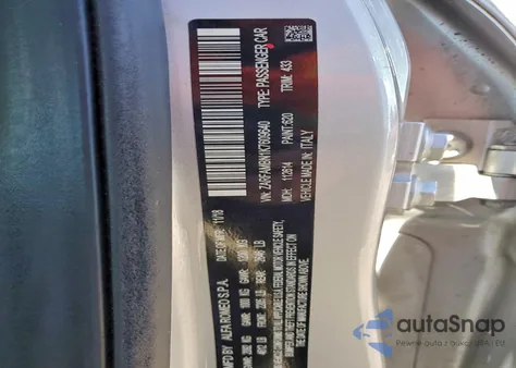 2019 Alfa Romeo Giulia Ti z USA, uszkodzony, nr VIN ZARFAMBN1K7609640